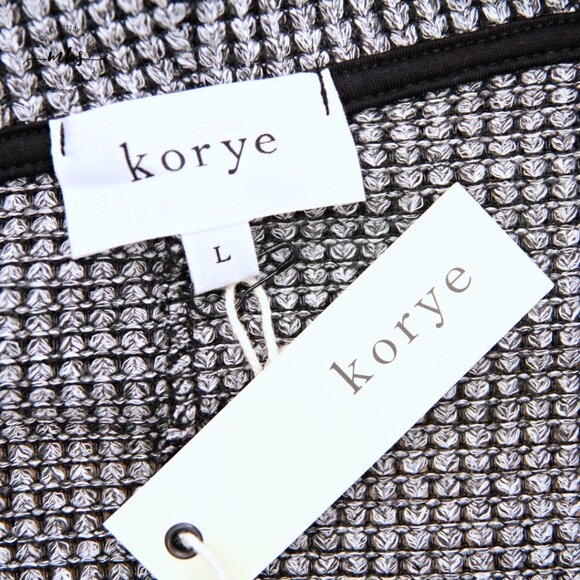 NWT Korye Cowl Neck Dolman Sleeves Oversized Sweater Black White Women L - Picture 8 of 9